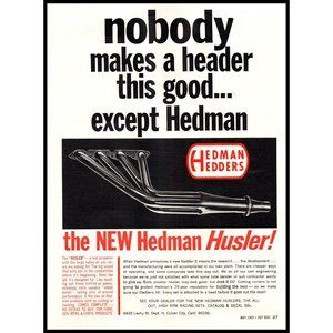 1969 Hedman Husler Headers Vintage Print Ad Muscle Car Performance Parts Photo